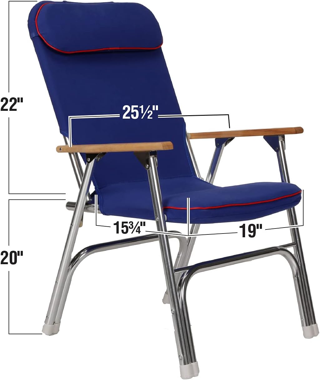 Falsabih Padded Deck Chair with Red Piping