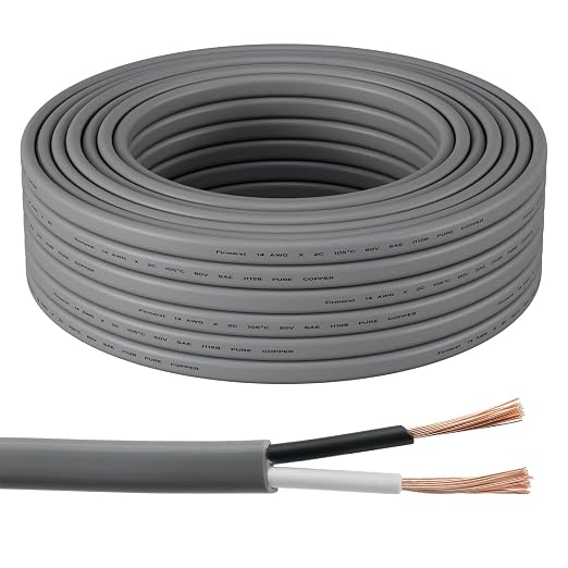 8GA Cable (grey, Duplex Wire) per Meter