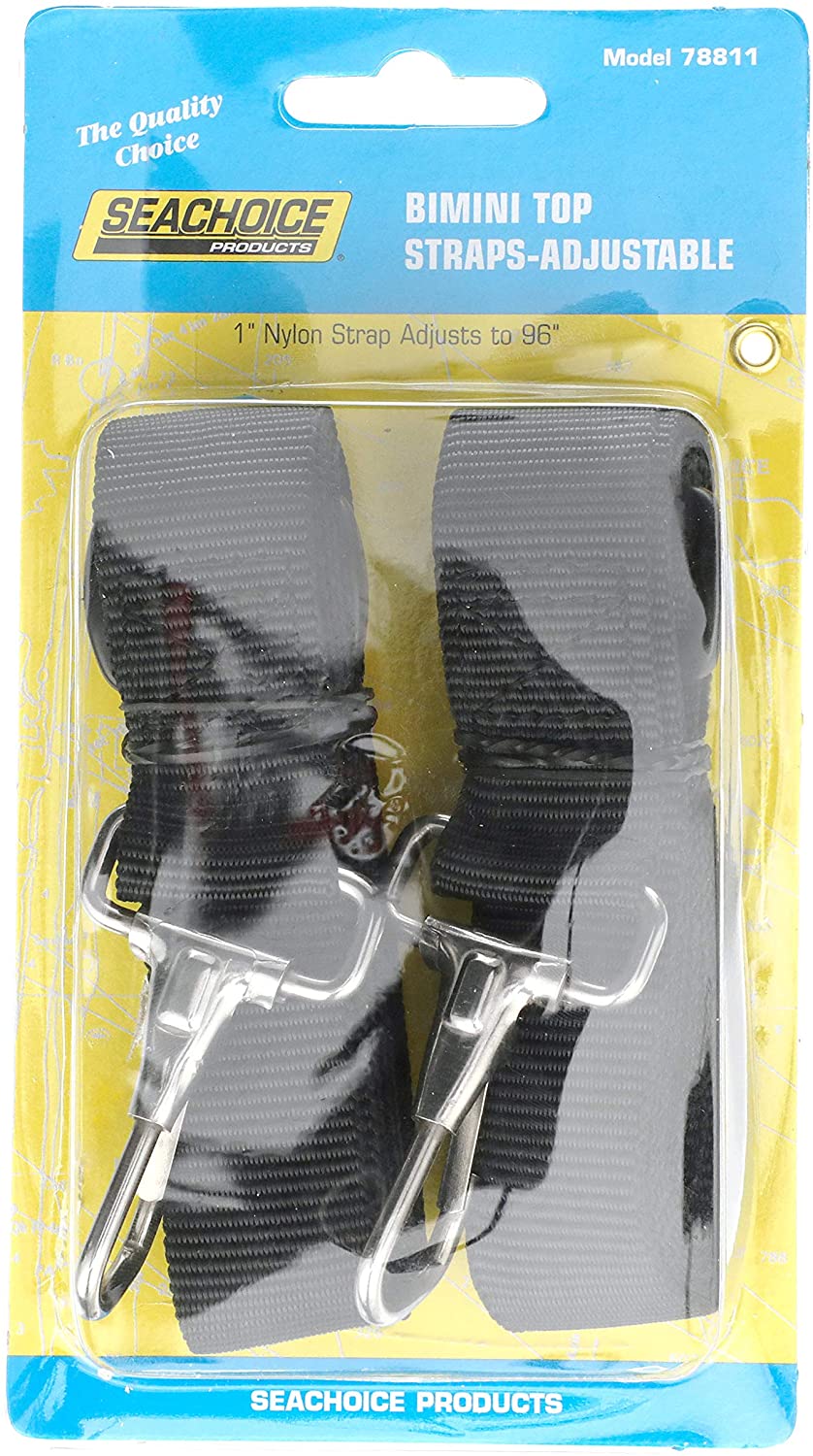 Seachoice Adjustable Nylon Bimini Awning Straps - White/Black by Falsabih