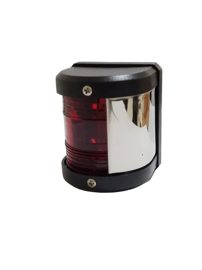 Marine Red Port Navigation Light 12V Black Housing
