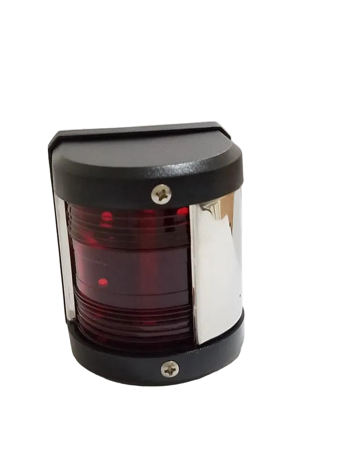 Marine Red Port Navigation Light 12V Black Housing