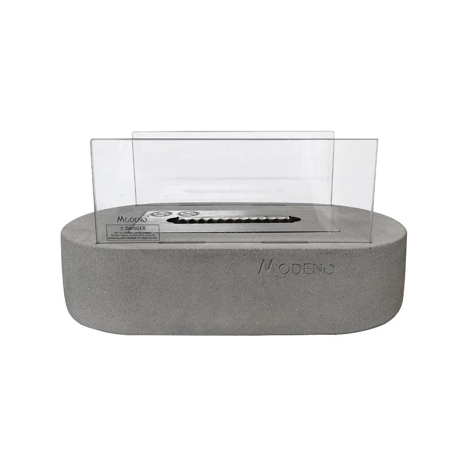Modeno Luspa Tabletop Bio‑Ethanol Fireplace — Light Grey