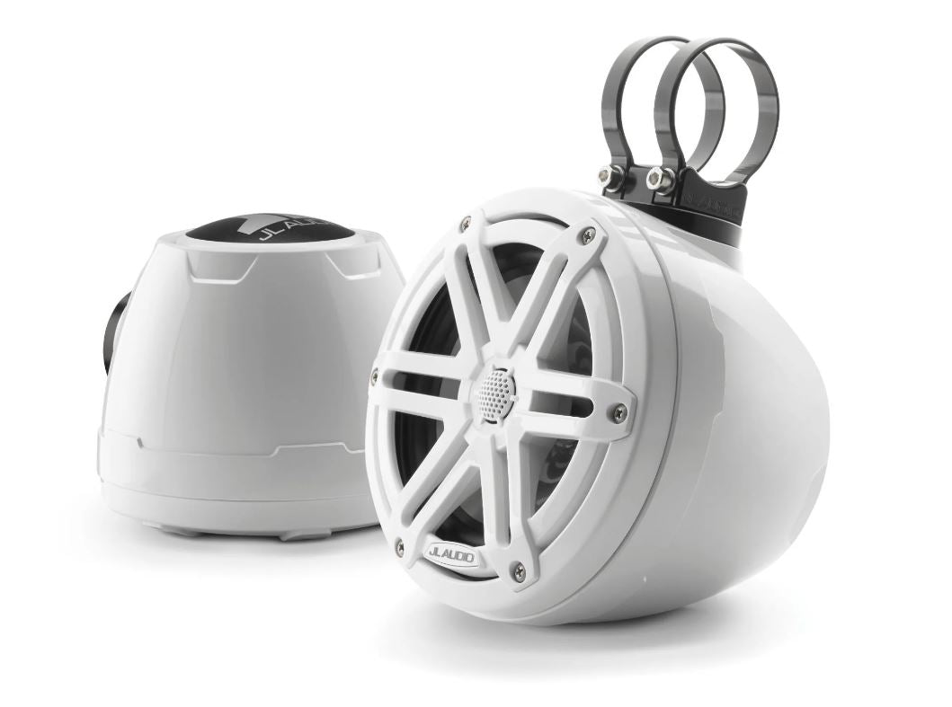 JL - M3-650VEX-Gw-S-Gw 6.5-inch (165 mm) Enclosed Coaxial System, Gloss White Enclosure, Gloss White Sport Grilles