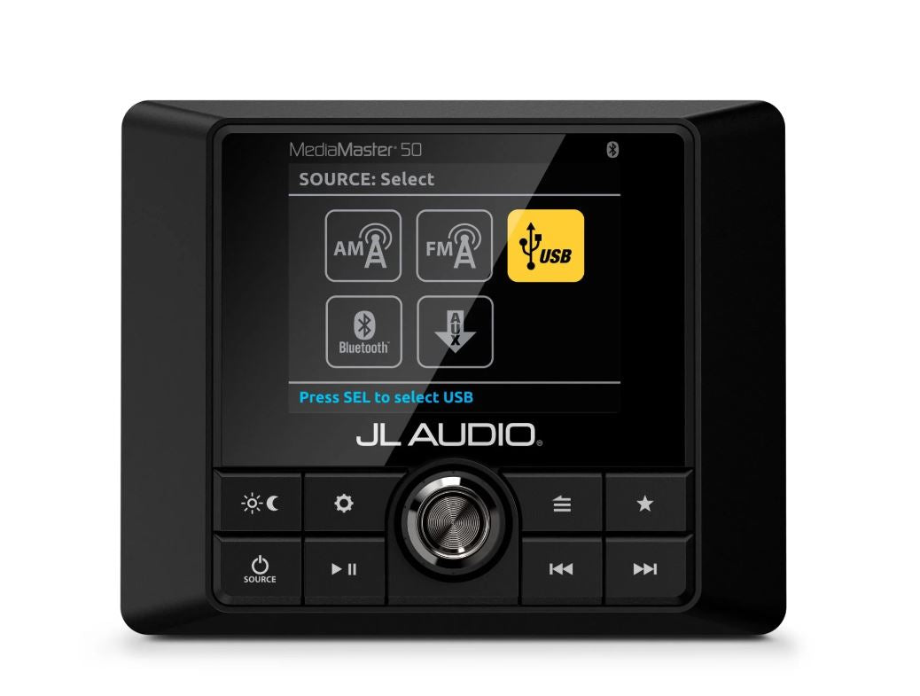 JL - MM50 Weatherproof Source Unit with Full-Color LCD Display - 25 Watts x 4 @ 4 Ω