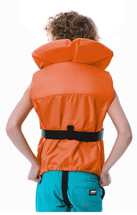 سترة مريحة للقوارب للشباب باللون البرتقالي