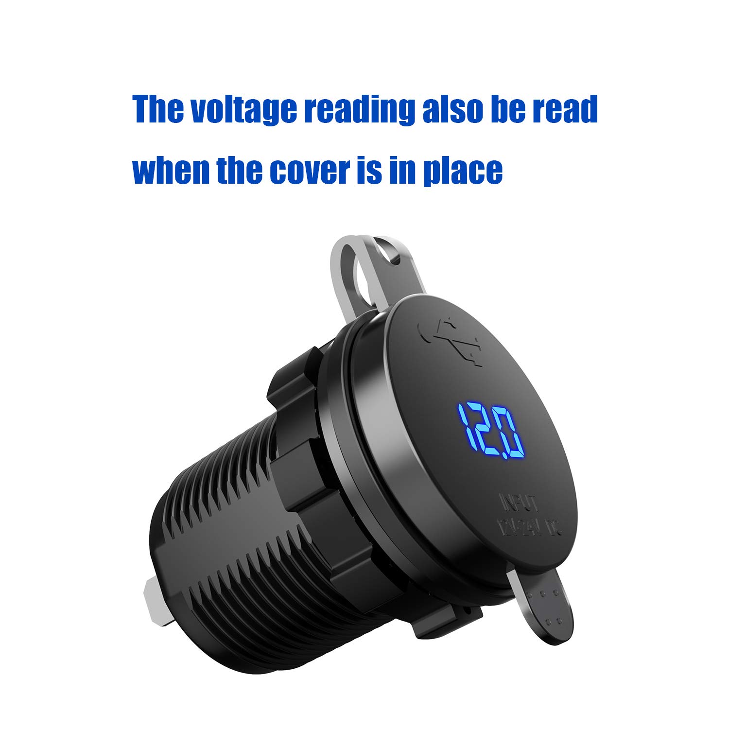 منفذ QC 3.0 USB-A + TYPE-C + PD مع مقياس فولتية LED