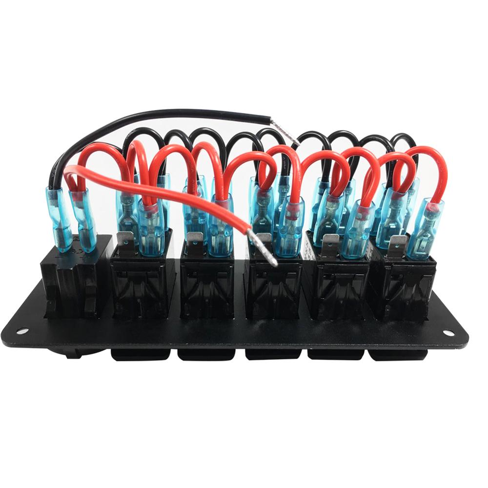 6 Gang aluminium switch panel + rocker 4.8A Usb With Voltmeter