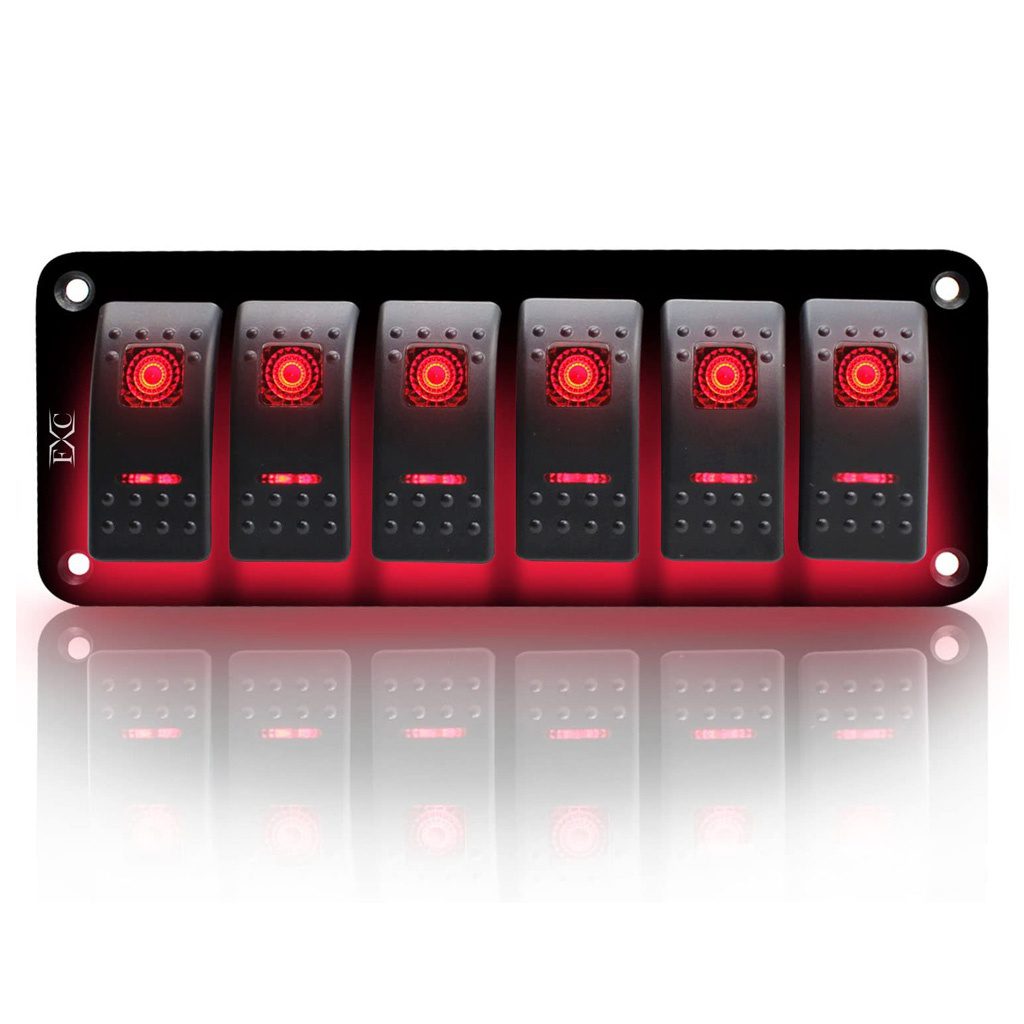 6 Gang Rocker Switch Panel