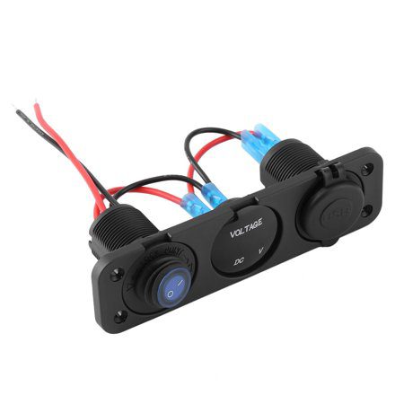 شاحن USB 3 في 1 مع فولتميتر ومفتاح