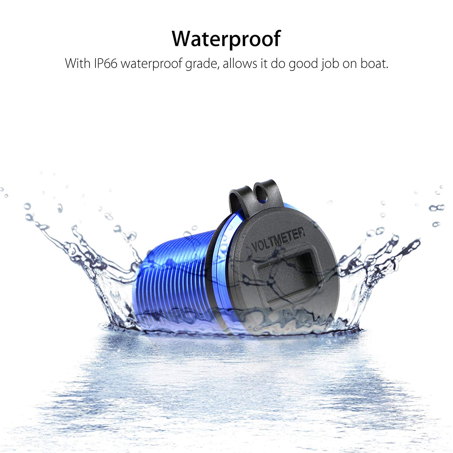 سبائك الألومنيوم 4.2A USB مزدوج مع الفولتميتر الأزرق