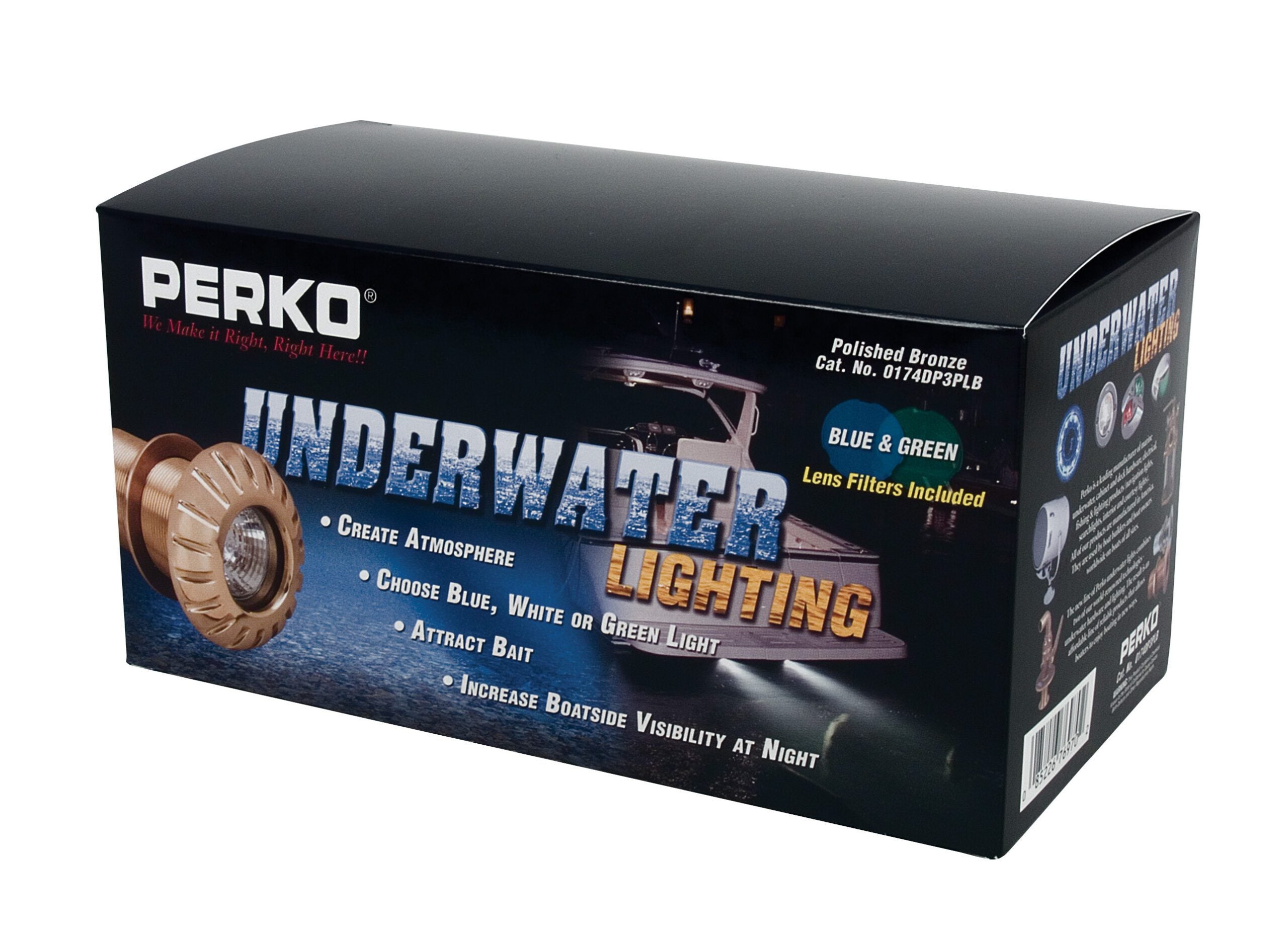 مصباح تحت الماء مطلي بالكروم من بيركو