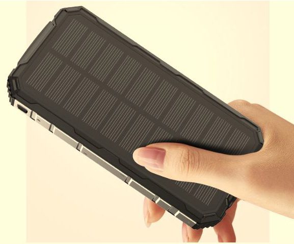 شاحن محمول يعمل بالطاقة الشمسية بسعة 20000 مللي أمبير/ساعة