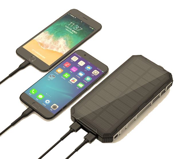 شاحن محمول يعمل بالطاقة الشمسية بسعة 20000 مللي أمبير/ساعة