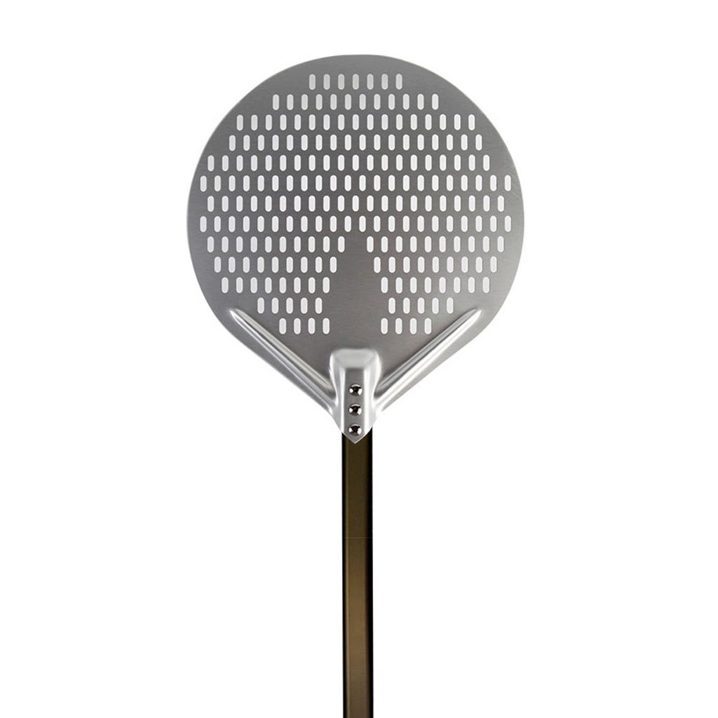 Round Perforated Pizza Peel With Handle