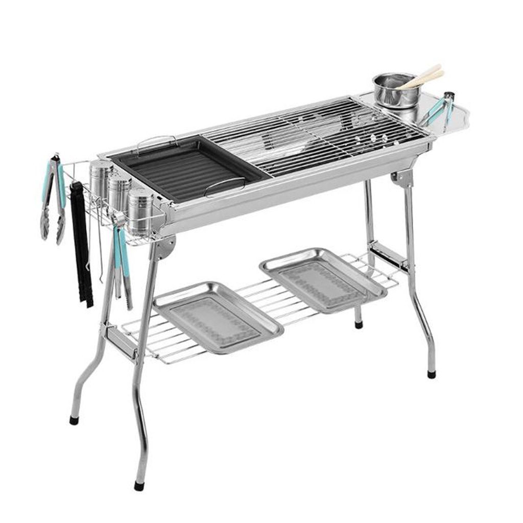 Stainless Steel Outdoor Portable Foldable BBQ Grill Table