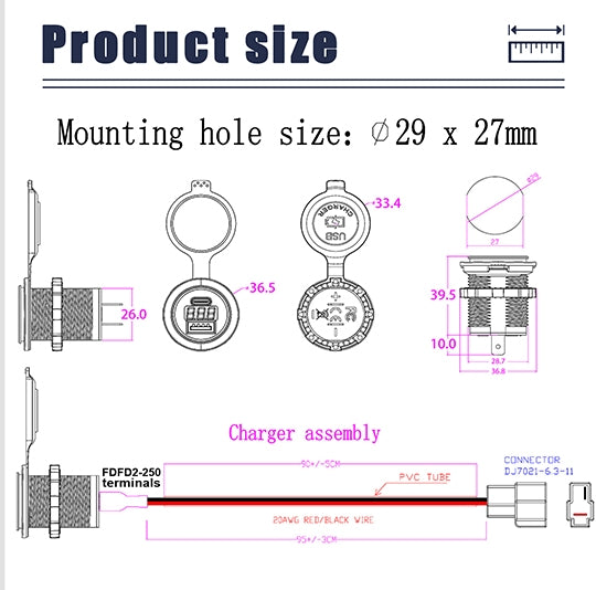 USB CHARGER WATERPROOF IP65