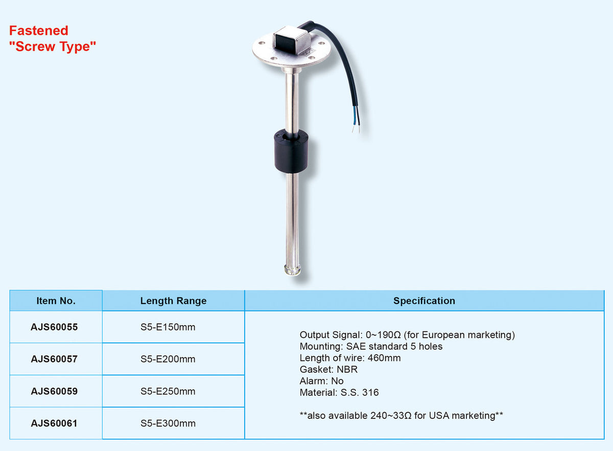 AAA Marine AJS60059 250 mm stainless steel tank sender