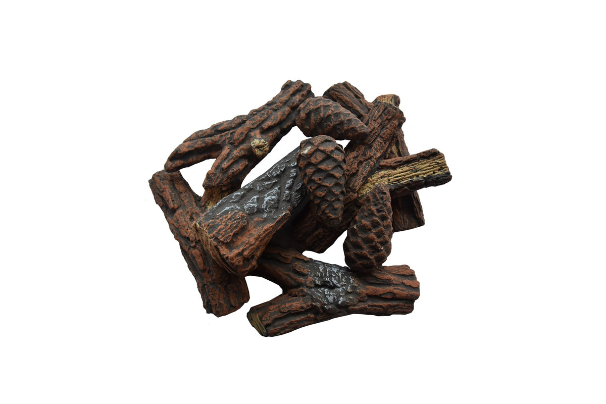 Elementi ODW01010 ten-piece natural-look ceramic fire log set