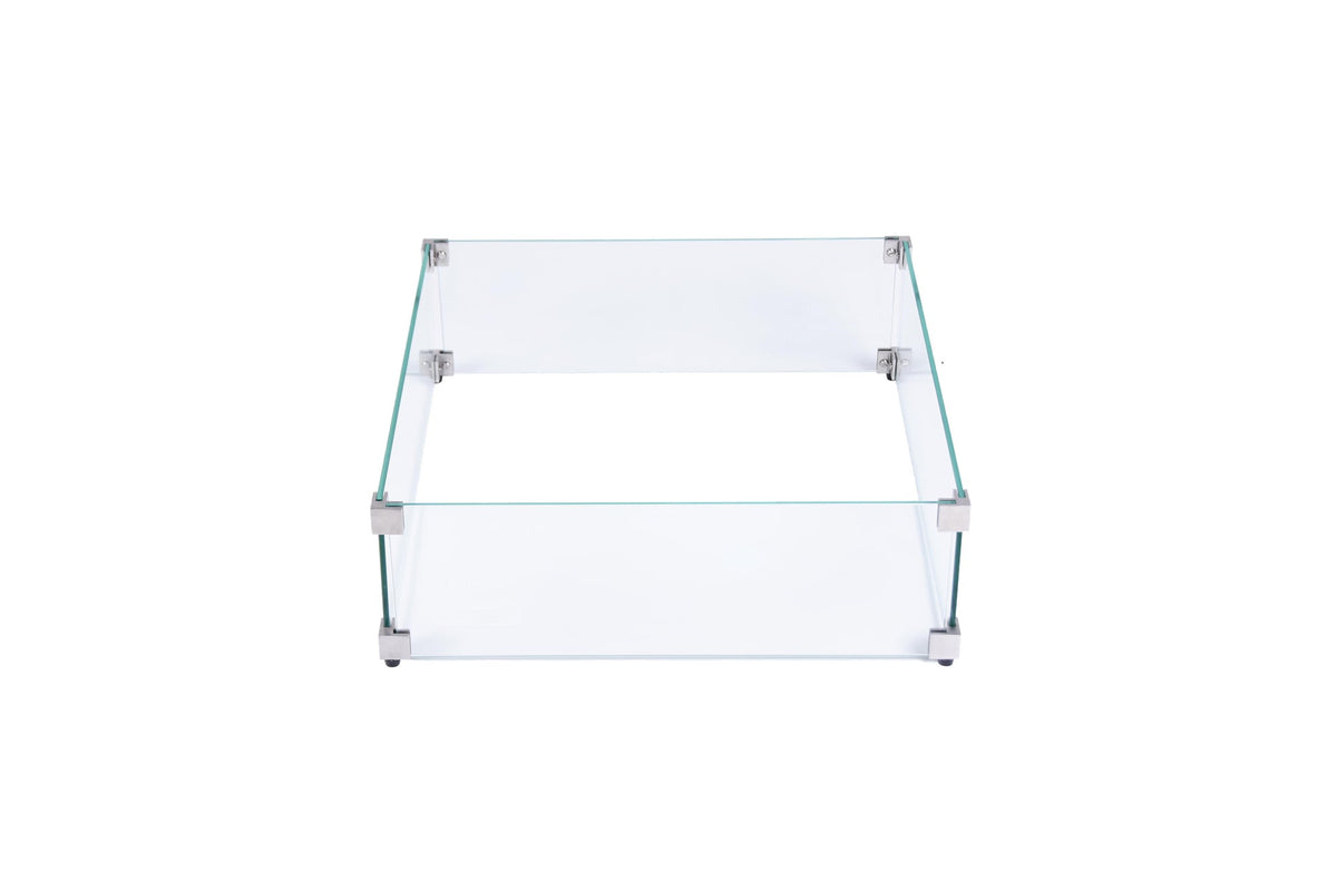 Elementi ONC05-004 square tempered-glass wind screen with stainless-steel clips