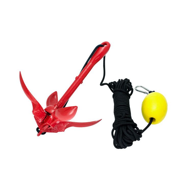 Folding Grapnel Anchor Set 1.5kg Red with Carry Bag