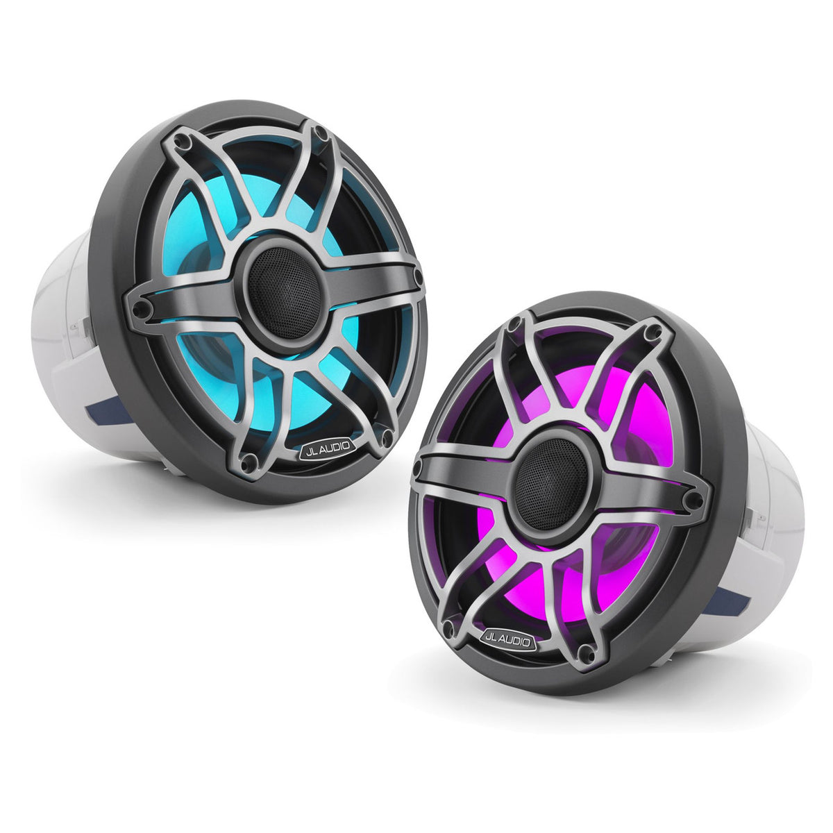JL Audio M6-880X 8.8-inch marine coaxial speaker pair with RGB lighting