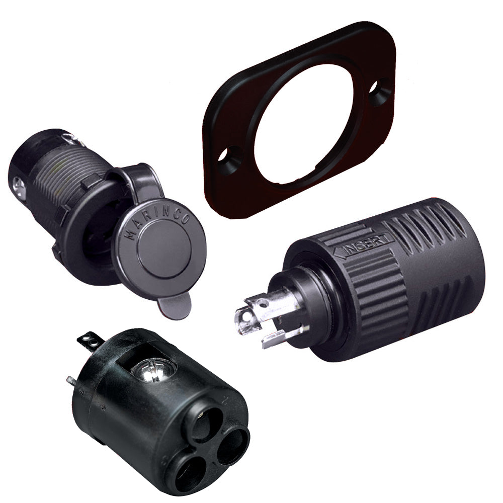 Marinco ConnectPro charging and trolling receptacle, plug and 6-gauge adapter, model 12VCP6