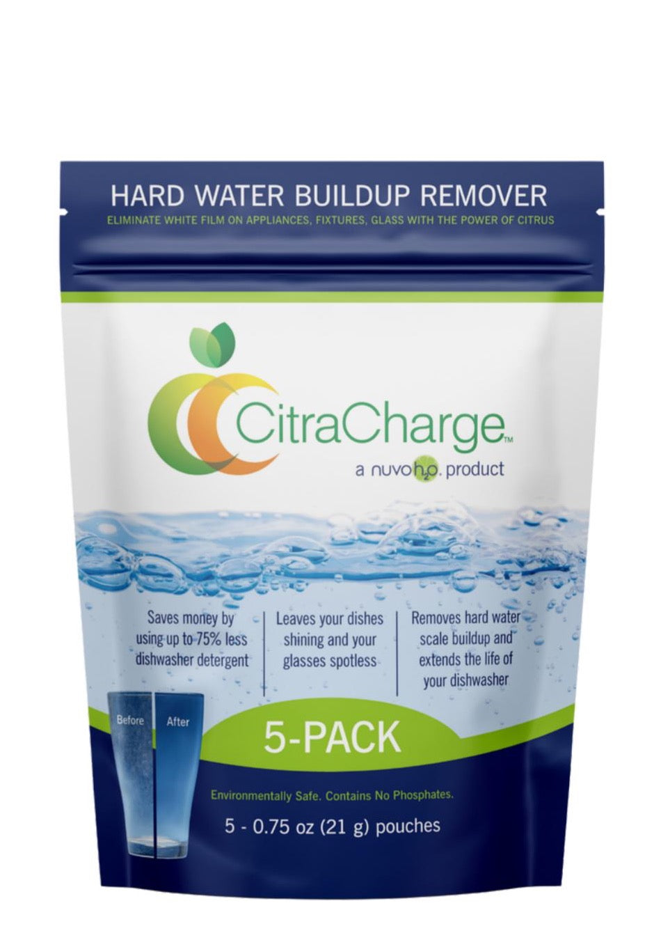 NuvoH2O CitraCharge 5-pack hard water buildup remover