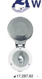 Osculati Whale 17.287.82 compact push-button shower with stainless-steel cover