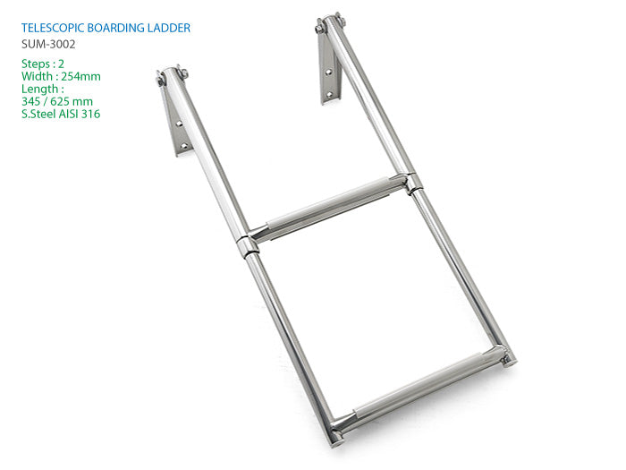 Sumar Marine SUM-3002 two-step AISI 316 telescopic boarding ladder