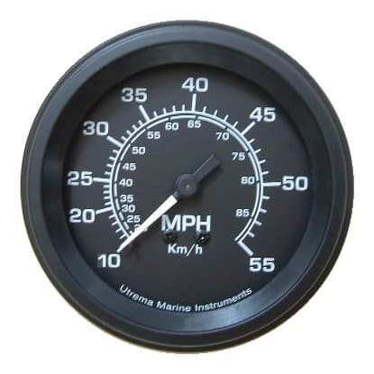Utrema UT85077B Black Marine Mechanical Speedometer – 3-3/8", 10–55 MPH