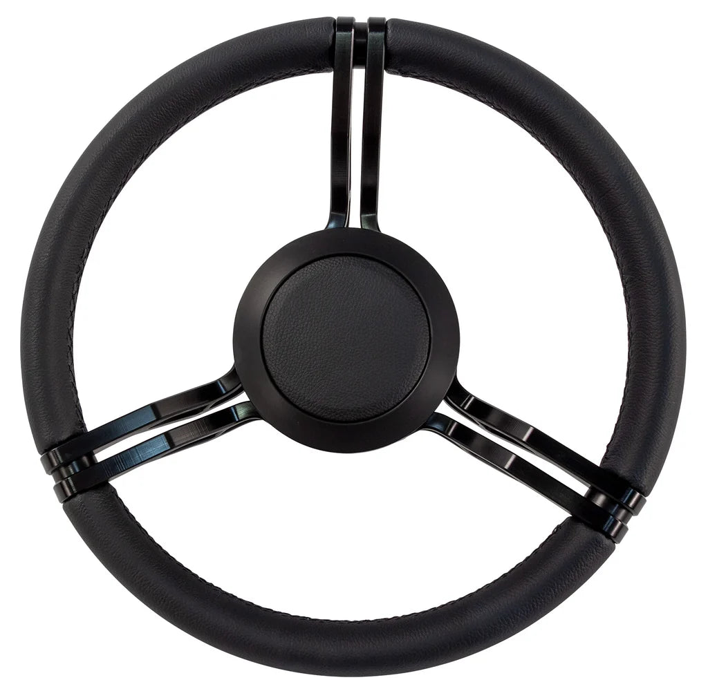 Isotta Fanete Titanium Spoke Black Leather Steering Wheel with Hub