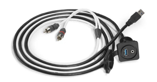 JL audio - XMD-USB/3.5MM-PNL Combo مقبس صوت 3.5 مم ومنفذ USB 9 أسلاك للتركيب على اللوحة