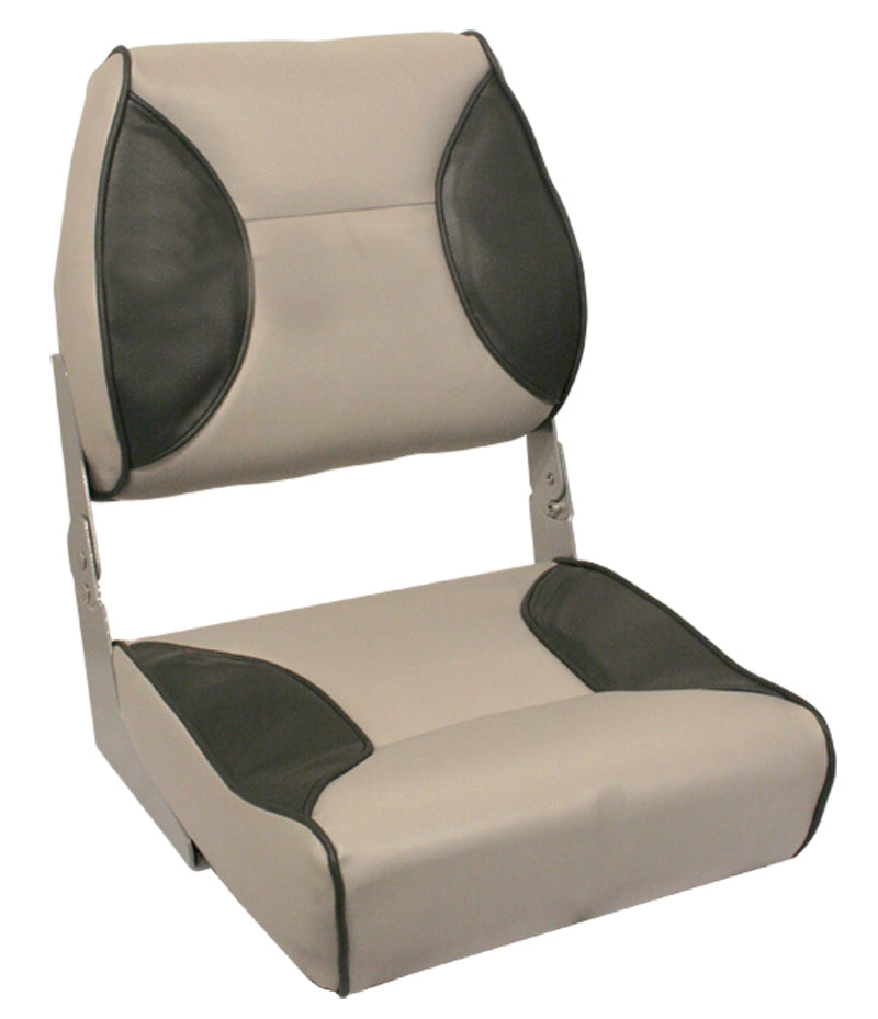 Axis 638315 Deluxe Padded Folding Boat Seat - Grey/Charcoal