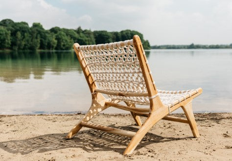 BALI WOODEN MACRAME CHAIR LOUNGE