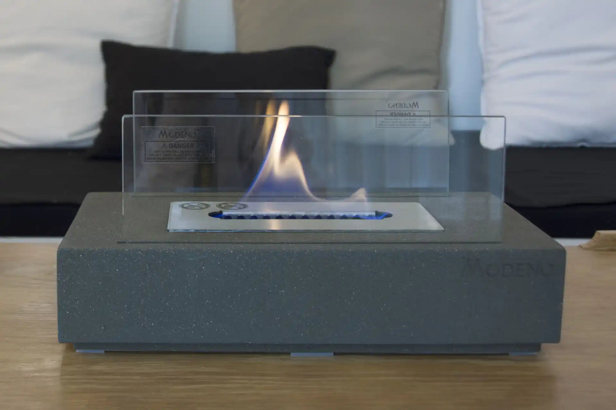 Modeno Kira Tabletop Bio-Ethanol Fireplace – Dark Grey