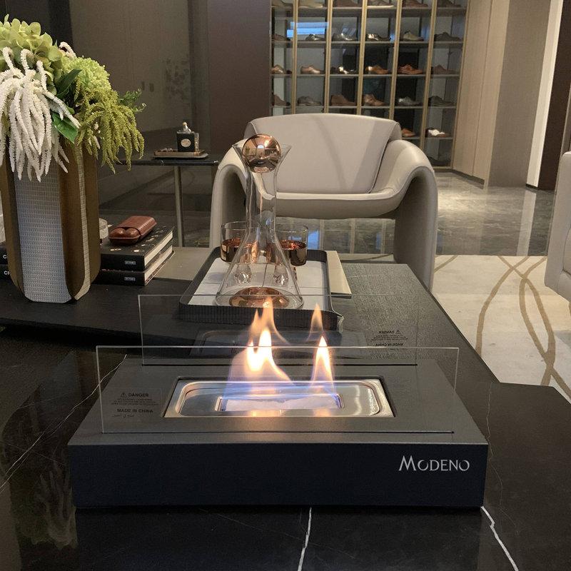 Modeno Essen Tabletop Bio-Ethanol Fireplace – Black
