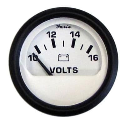 Faria Euro White Voltmeter 12911