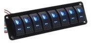 8 gang Aluminium rocker switch panel
