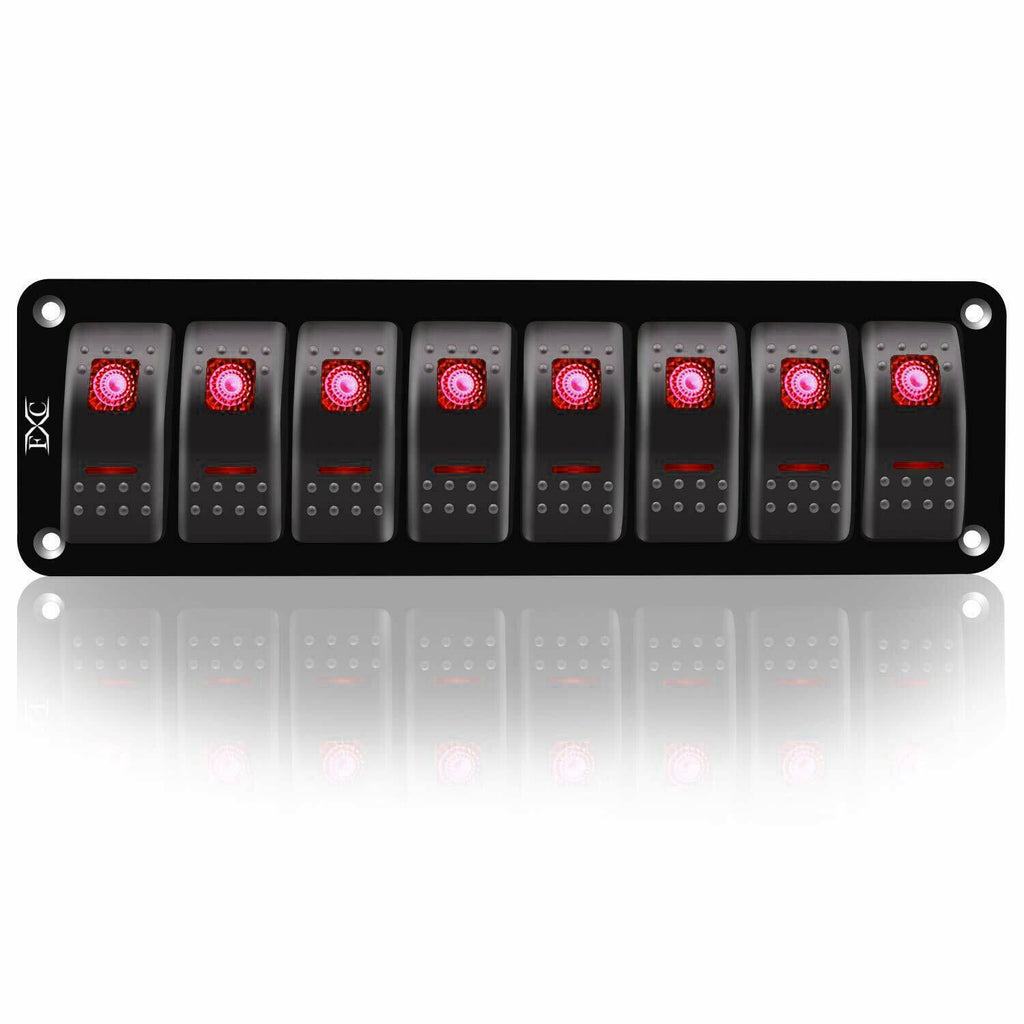 Aluminium 8 Gang Rocker Switch Panel