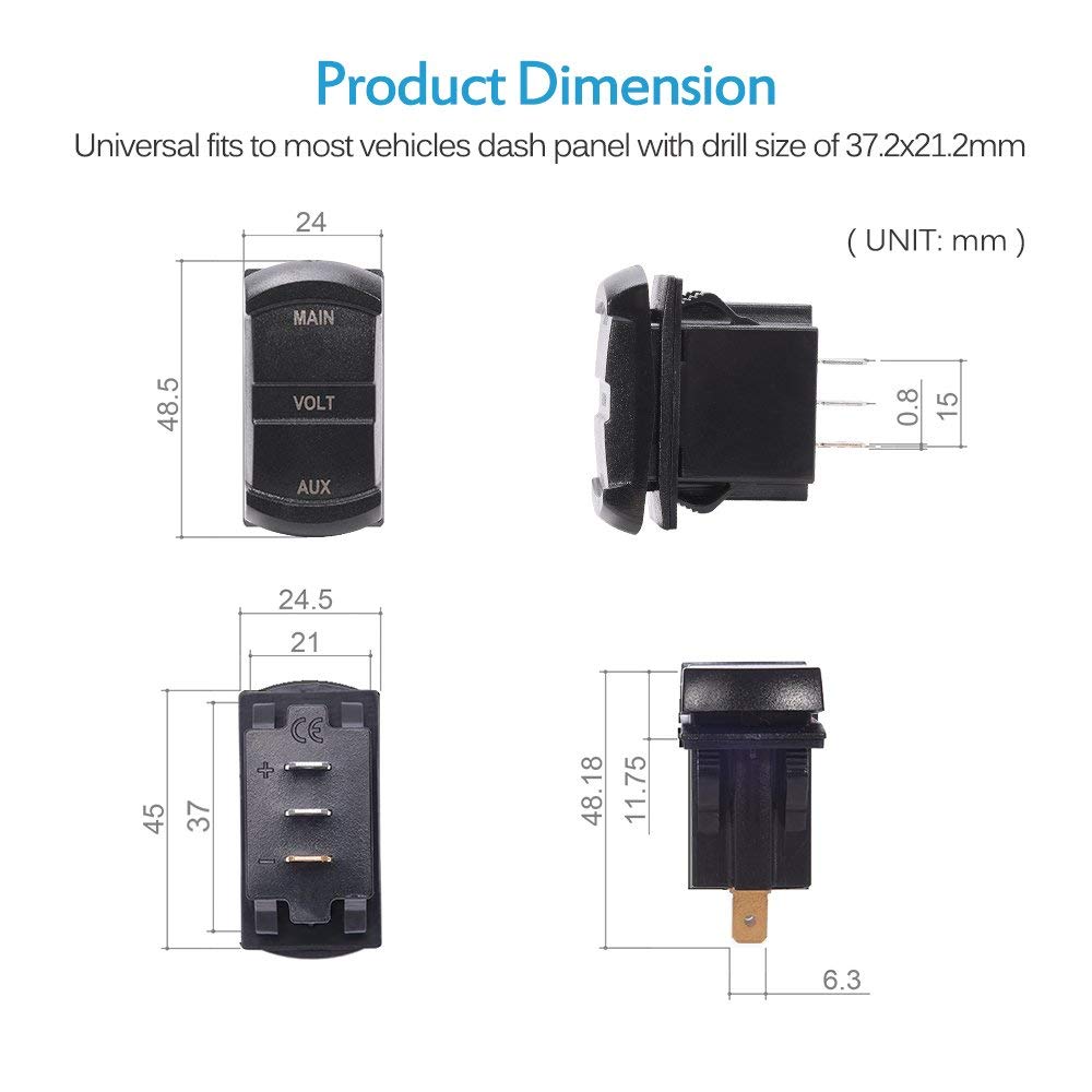 Rocker Dual Voltmeter