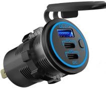 ABS 12V-24V Double PD3.0+QC3.0 with button switch