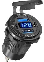 Aluminium 12V-24V Double PD3.0+ Double QC3.0 with voltmeter