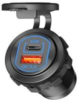 Aluminium QC3.0+PD65W USB socket
