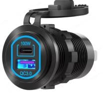 Aluminium QC3.0+PD100W USB socket