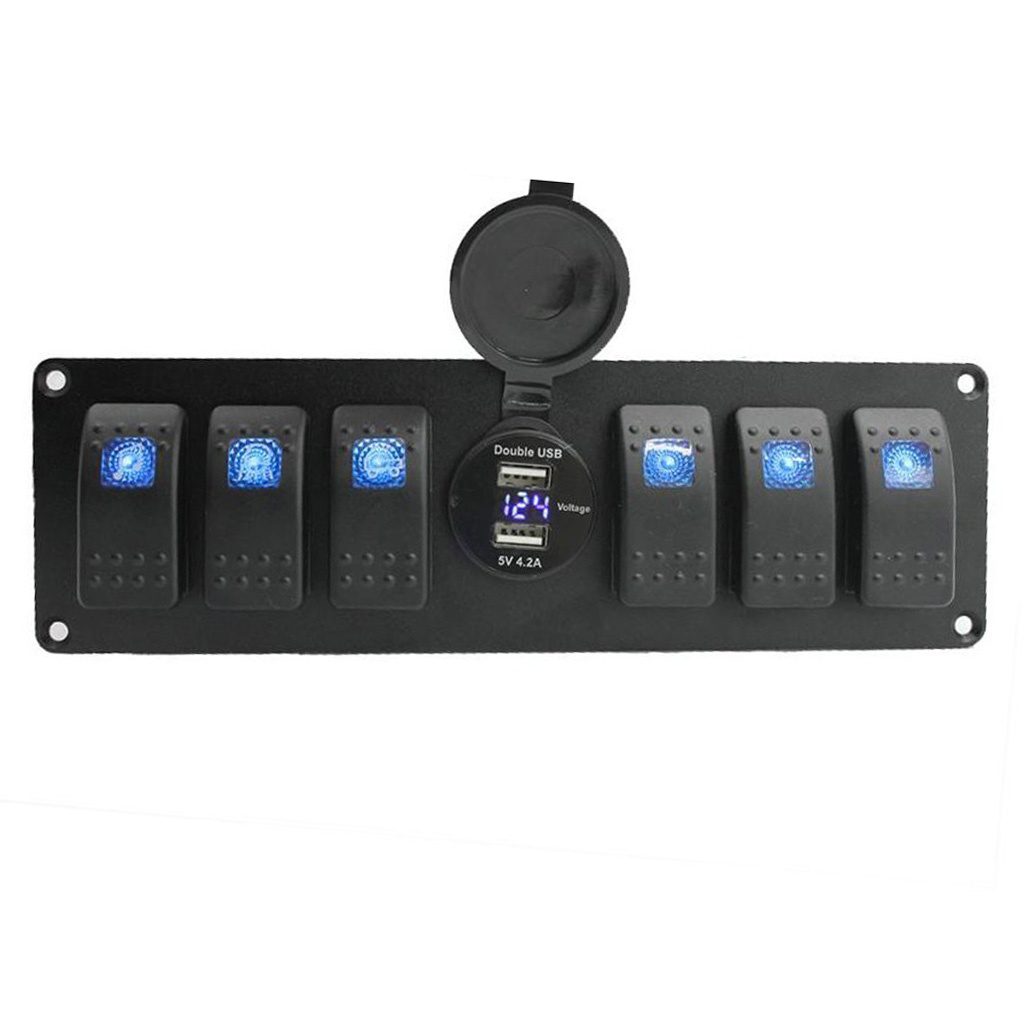 Instrument Panel Rocker Switches Marine 7-Gang Aluminum Rocker S - Variable | Falsabih Marine