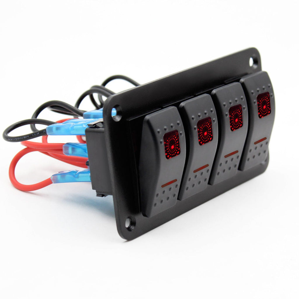 Aluminium 4 Gang Rocker Switch Panel | Falsabih Marine