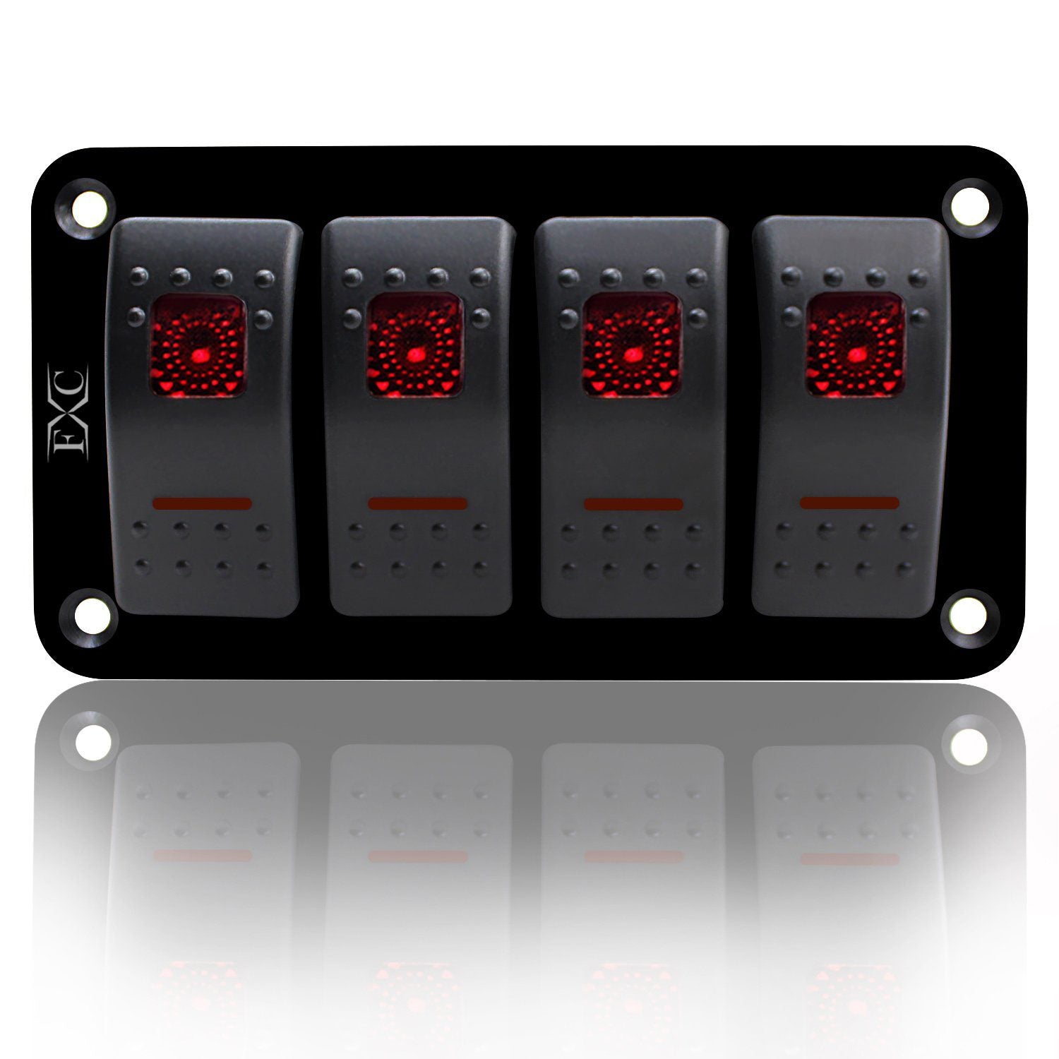 Aluminium 4 Gang Rocker Switch Panel | Falsabih Marine