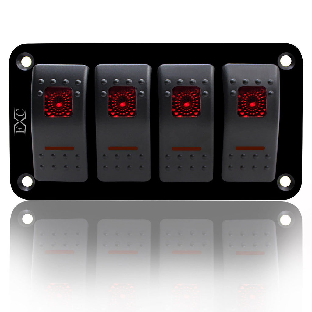 Aluminium 4 Gang Rocker Switch Panel | Falsabih Marine