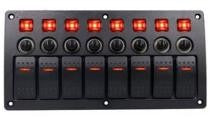 ABS 8 gang switch panel with fuse box
