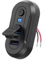RV Double QC3.0+PD usb socket with lamp
